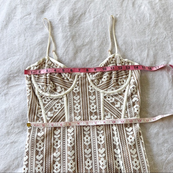 For Love and Lemons Dakota Lace Midi Dress in White - Picture 11 of 13